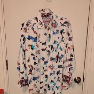 Robert Graham Multicolor Abstract Casual Shirt